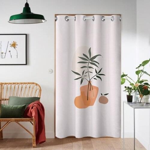Nordic Simple Morandi Pattern Door Curtains Modern Blackout Curtains for Bedroom Fashion Living Room Curtains Window Treatment