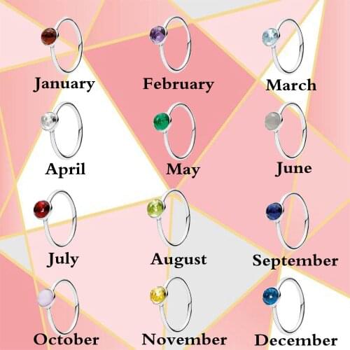 2021 Fashion New S925 High Quality Twelve Months Series Rings Simple Jewelry Gifts For Couples (multiple Colors Are Available)
