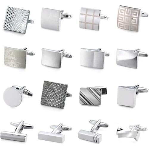 Novelty Hot selling cufflinks High quality Smooth stainless steel laser drawing design cuff links Wedding business Jewelley