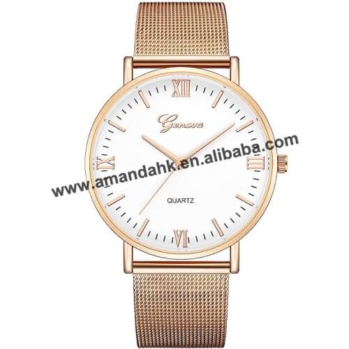 Wholesale Roman Number Reticularis Watchband Watches Hot Alloy Gold Bracelet Watch Fashion Women Dress Wristwatch 619