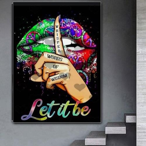 Full Diamond Embroidery 5D Diamond Painting Modern Lip Abstract Cross Stitch Kits Mosaic Handicraft Wall Art Home Decor Sticker