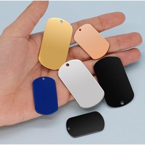 20pcs/lot Rectangular Tags 2 Size 304 Stainless Steel Accessory Jewelry 1.4mm Thickness Multicolor For Jewelry Making SP014