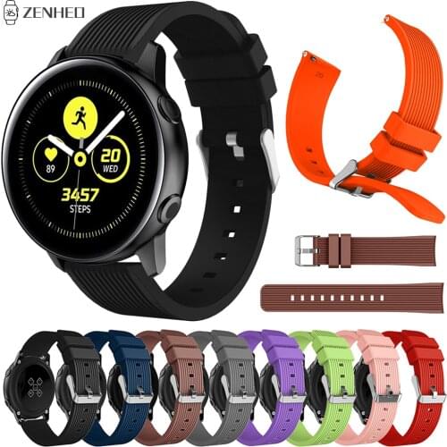 20mm Silicone Wrist Strap For Samsung Gear S2 Classic Replacement Watch Band For Samsung Galaxy Watch Active/Galaxy Watch 42mm