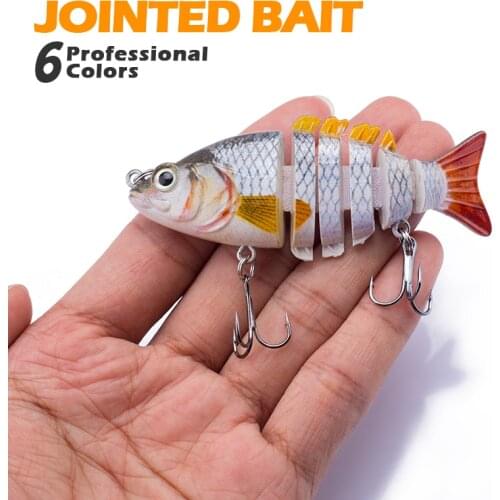 HANLIN Fishing Lure 8.5cm/11g 6 Segments Artificial Pike Lure Bait Multi Jointed Bait Lifelike Sinking Wobblers Fishing Tackle
