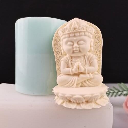 PRZY Buddha 2D Handmade Amulet Mold Silicone Soap Candle Mould DIY Silicone Soap Resin Clay Baking Tools