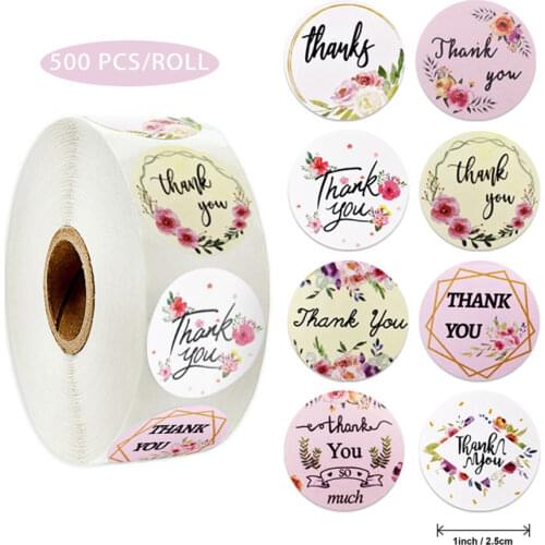 Thank You Stickers Seal Labels 500pcs Wedding Party Christmas Holiday DIY Decoration Flower