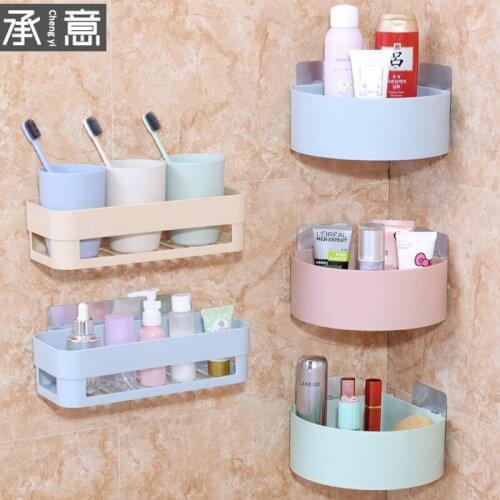 Bathroom Racks Wall-mounted Bathroom Racks Free Punch Hole Toilet Suction Wall Suction Cup Bathroom Storage Tripod 2020 E11248