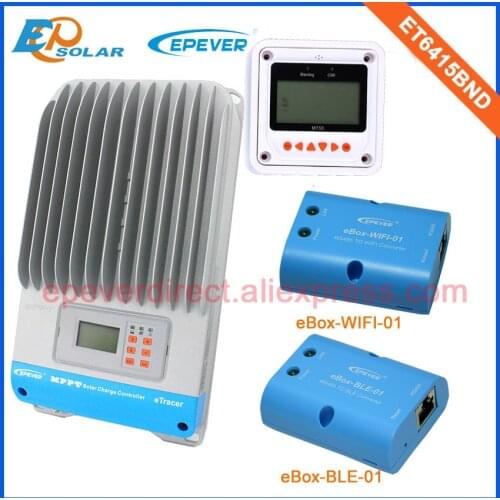 High quality Max Pv Input 150v 60A 60amp solar charge controller MPPT ET6415BN with white MT50 BLE and wifi function for use