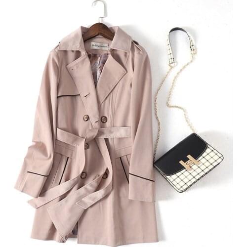 Wangxiangqian Women's Double Breasted Trench Coats