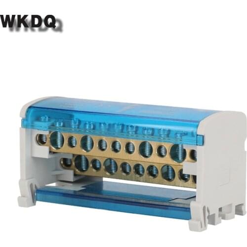 WKH211 Din Rail Terminal Blocks Modular Screw Connection Power Distribution Block Box Universal Electric Wire Junction Box