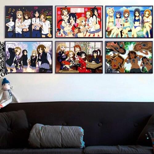 Japan Anime K-ON Drawing Picture Home Decor Nordic Canvas Painting Wall Art Figure Posters and Print for Living Room