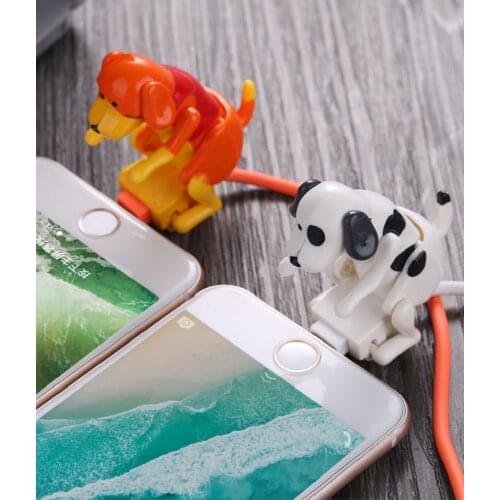 Dog Fast Data Charger Cable Funny Humping Moving Spotty Puppy Charging Line Cute Fast Charging Power Wire Cell Phone Accessory