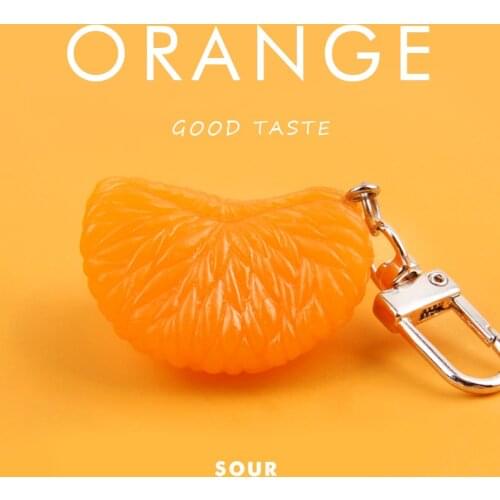 Cute 3D Imitated Orange Stawberry Corn Fruit AirPods Accessories Resin Keychain For Women Key Chains Ring Bag Pendent Charm D549