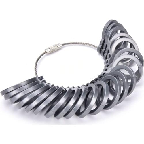1set 21 Pieces Silver Ring Sizer Finger Sizing Measuring Stick Mandrel US Size Jewelry Tool Equipment Aluminum Metal Rings