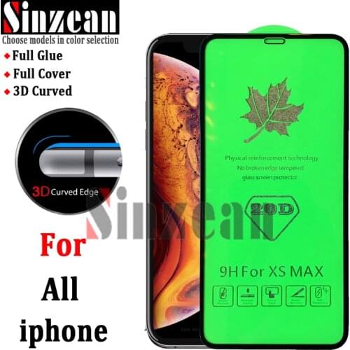 100pcs For IPHONE 13/12 pro/11 Pro MAX/678 Plus 20D Full Cover Tempered Glass For IPHONE SE2/XS/XR full glue screen protector