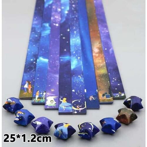 136pcs Lucky Galaxy Star Origami Paper Colored Paper Gift Craft Star Folded Stacked Paper Strips Handmade Home DIY Decoration