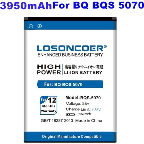 LOSONCOER 3950mAh BQS-5070 Magic Battery For BQ BQS5070 BQS 5070 Magic Nous NS 5004 Mobile Phone Batteries~In Stock
