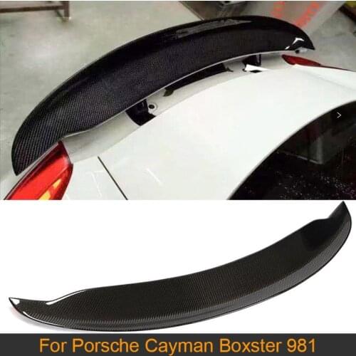 Carbon Fiber Car Rear Trunk Wing Spoiler for Porsche Cayman Boxster 981 2010 - 2016 Coupe Only Car Rear Wing Spoiler Boot Lid