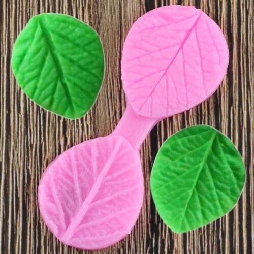 Flower Leaves Embossed Silicone Mold Relief Cupcake Topper Fondant Cake Decorating Tools Candy Clay Chocolate Gumpaste Moulds