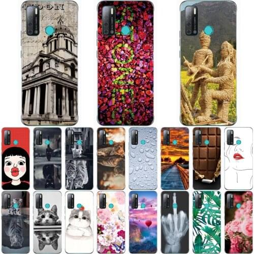 For Tecno Pouvoir 4 Case Wolf Silicon TPU Fundas for Tecno Pouvoir 4 Pro Cat Animal Shell Bag Housing Phone Cases