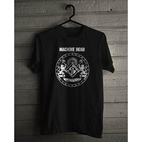 New Machine Head heavy Metal Band Logo Basic Black T-Shirt Size S-5XL