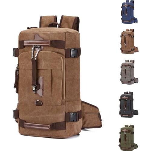 Unisex Canvas Hiking Backpack Leisure Sports Hiking Backpack Retro Backpack