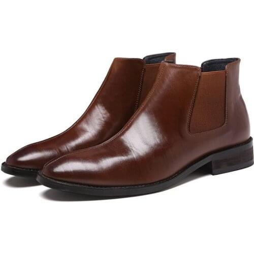 ERRFC Classic Winter New Mens Brown Chelsea Boots Fashion Designer Pointed Toe Office Career Trending Leiusre Boats Size 38-43