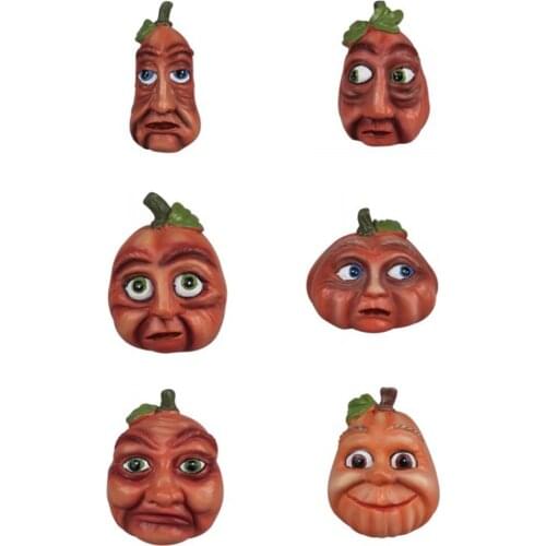 Creative Halloween Pumpkin Funny Expression Resin Props Setting Handhold Decoration Crafts Children Gift Home Bar Party Supplies