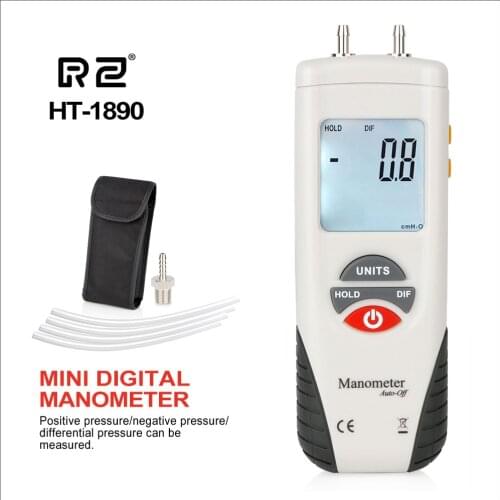 RZ Manometer Tire Pressure Gauge Electronic Handheld Digital 55H2O To +55H2O Air Conditioning Manometer Differential Gauge