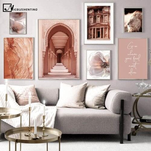 Morocco Hassan II Mosque Islamic Canvas Painting Architecture Poster Travel Landscape Print Wall Art Picture Home Decoration