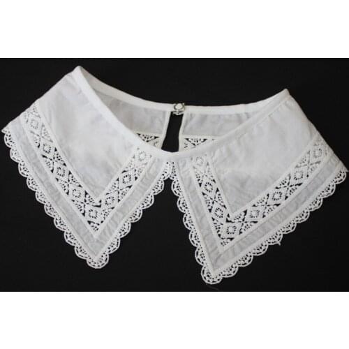Women Lace Shirt False Collar Lapel Dress Blouse Fake Collars Shawl Wrap Embroidered Detachable Collar Clothes Accessories