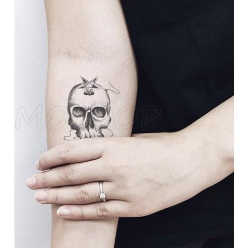 Skull Ax Star Nails Spider Web Element Temporary Tattoo Sticker Fake Tattoos for Women Men Body Makeup Waterproof Stickers