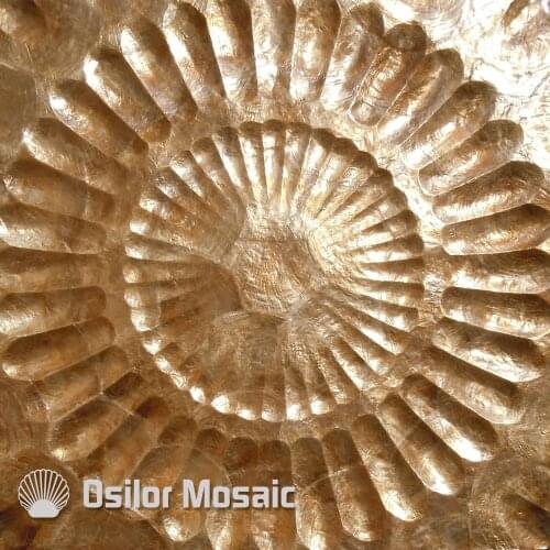 Natural golden color handcrafted capiz shell tile decorative board for living room decoration or ceiling decoration