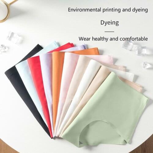 Ice silk underwear female integrated underwear ultra-thin seamless skin-friendly breathable small daisy ice silk underwear