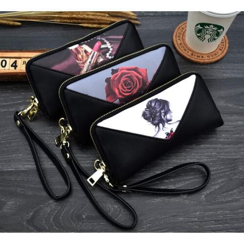2021 New Flower Print Women Wallets Female Clutch Purse Patchwork Luxury Brand Long Zipper Coin Purse Ladies Wallet