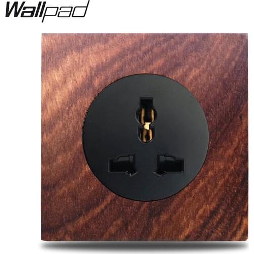 Wallpad L6 Genuine Wood Panel International Universal Socket EU UK US Electric Socket Wall Power Outlet Plate 3 Pin