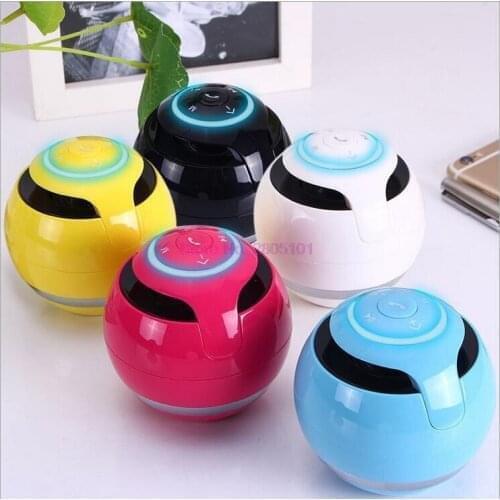 By dhl 50pcs Mini Bluetooth Speaker ball, Wireless column Handfree TF FM Radio with Mic MP3 globe audio Music receiver for phone