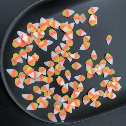 50g Candy Corn Polymer Clay Sprinkle For Kids Diy,Soft Clay For Craft Clay/Nail Art/Scrapbook Decoration DIY,Filler