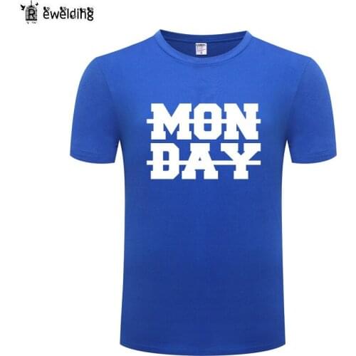 MONDAY Crossed Out Novelty T Shirt Men Funny Cotton Short Sleeve O Neck Tshirt Streetwear Summer T-Shirt for Men Tee Shirt Homme