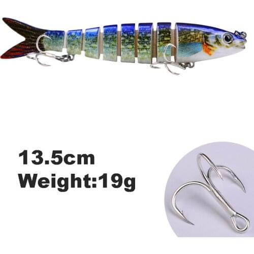 Pыболовная приманка Multi Jointed Hard Bait 13.5cm 19g Lifelike Crankbait Wobbler 8 Segments Swimbait Artificial Fishing Lure