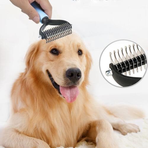 Hair Removal Comb for Dogs Cat Detangler Fur Trimming Dematting Deshedding Brush Grooming Tool For matted Long Hair Curly Pet