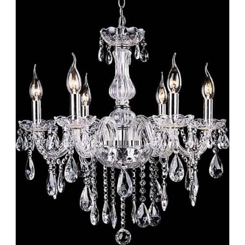 Modern transparent crystal chandelier led lamps living room dining room k9 Crystal Chandeliers E14 led lustre light chandelier