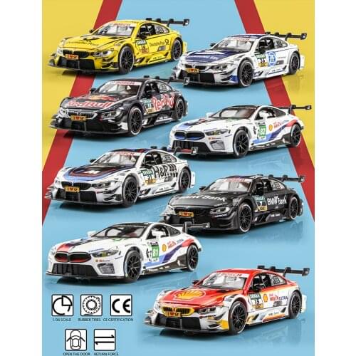 DTM Series M4 M8 Sports Car 1/32 Alloy Model Gifts For Boyfriend RMZ city Diecasts Toy Vehicles Childrens Toys Sounds and Light