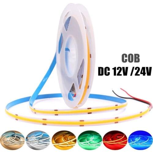 COB LED Strip Light 320 384 528 LEDs High Density Flexible Tape Light Xmas Light DC12V24V RA90 3000K 4000K 6000K LED Tape