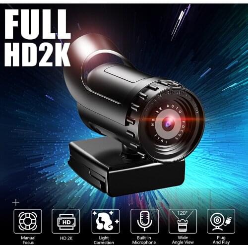 Full HD Webcam with Microphone 1080P/2K/4K Plug and Play Auto Focus USB Computer Camera Clear With Stand for Skype/Youtube
