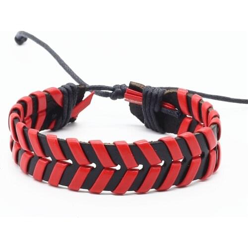 2017 New Fashion Trendy Handmade Vintage Wrap Red Yellow Rope Weave Female Femme Homme Male Women Bracelet For Women Jewelry