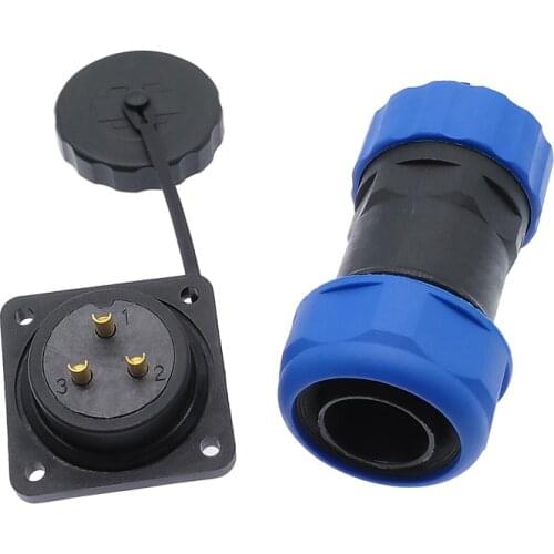 SP20 waterproof connector IP68 corrugated pipe flange socket 1/2/3/4/5/6/7/9/10/12/14Pin