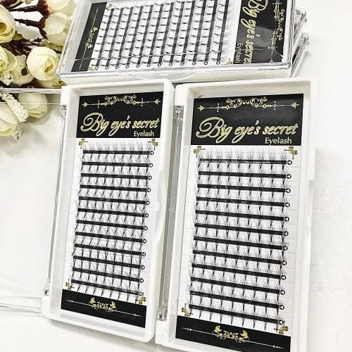 South Korea 6P Volume Lashes Top Quality Deluxe Premade Fans False Soft 6D Volume Eyelashes Extensions Free Shipping