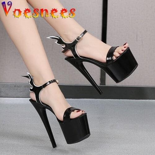 Stripper Heels Women Sandals Female Model T Station Catwalk Vogue High Heel Shoes 2021 New Flame Modeling Wing Sexy Dancing Shoe
