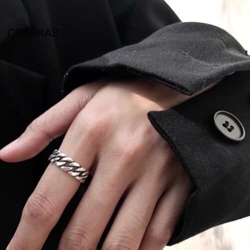 Females Cross Rings Silver Adjustable Retro Chain Opening Gifts for Girls VL